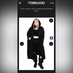 Foxblood “Bury A Friend” Oversized Duster Hooded Cardigan size Women’s M/L